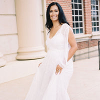 BLUSHFASHION - Original Bishop With a Slit Sleeves Ivory Wedding Dress #1260