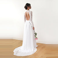 BLUSHFASHION - Original High Neck & Open Back Wedding Dress  #1181