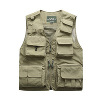 Outdoor Men's Tactical Fishing Vest Jacket Man Safari Jacket Multi Pockets Sleeveless Travel Jackets 5XL 6XL 7XL, 7898m