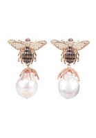 Original Baroque Pearl Honey Bee Drop Earring Rosegold