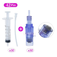 Micro Needles 30PCS and Syringe Tube 30 Pcs Cartridge  Only Fit on Hydra Injector Aqua Derma Pen