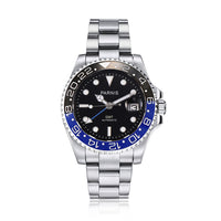 Parnis 40mm Watch Men Automatic Mechanical Watches GMT Luxury Sapphire Crystal Ceramic Bezel Luminous Waterproof Male Wristwatch