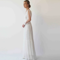 BLUSHFASHION - Original Bishop With a Slit Sleeves Ivory Wedding Dress #1260