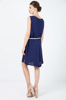 CONQUISTA FASHION - Original Solid Colour Straight Dress With Belt