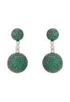 MONACO - Original Sphere Drop Earrings Silver Emerald Green CZ