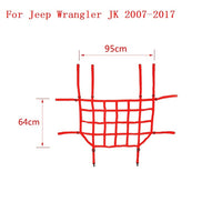 SHINEKA for Jeep Wrangler JK JL 2007-2020+ Car Trunk Roof Luggage Carrier Cargo Basket Trail Net for Wrangler JK JL Accesorries