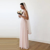 BLUSHFASHION - Original Light Pink Maxi Dress With Adjustable Straps   #1170