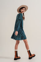 Q2 - Original Floral Mini Dress in Blue