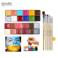 IMAGIC - Original 12 Colors Flash Tattoo Face Body Paint Oil Painting Art Use in Halloween Party Fancy Dress Beauty Makeup Tool