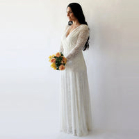 BLUSHFASHION - Original Curvy  Long Sleeves Lace  Bohemian  Dress #1239