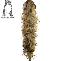 Desire for Hair 30 Inch Long Curly Claw Clip Ponytail Heat Resistant Synthetic Hairpieces Fake Hair Extensions