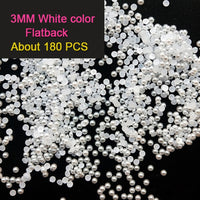 2mm/3mm/4mm/5mm/6mm ABS Imitation Pearls Half Round Flatback Beads Beige Nail Art DIY Decoration Makeup Tools