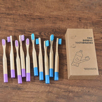 10PC Kids Bamboo Toothbrush Soft Bristles Eco Biodegradable Plastic-Free Oral Care Toothbrush 8 Colors Child Bamboo Toothbrush