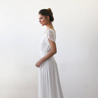 BLUSHFASHION - Original Ivory Wrap Wedding Gown With Train #1163