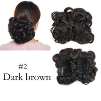 S-Noilite Synthetic LARGE Comb Clip in Curly Hair Extension Chignon Hair Pieces Women Updo Cover Hairpiece Extension Hair Bun