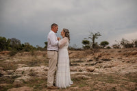 BLUSHFASHION - Original Bestseller Ivory Wrap Lace Wedding Dress With Chiffon Mesh Sleeves #1352