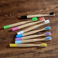 10PC Kids Bamboo Toothbrush Soft Bristles Eco Biodegradable Plastic-Free Oral Care Toothbrush 8 Colors Child Bamboo Toothbrush