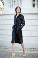 2KSTYLE - Original Faux Leather Midi Coat With Belt