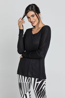 CONQUISTA FASHION - Original Black Top With Long Batwing Sleeves by SWL