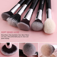 BEILI 25/30/42 Pieces Complete Professional Makeup Brushes Set  Eye Shadow Foundation Powder Natural Goat Synthetic Hair Black