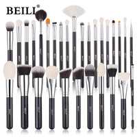 BEILI 25/30/42 Pieces Complete Professional Makeup Brushes Set  Eye Shadow Foundation Powder Natural Goat Synthetic Hair Black