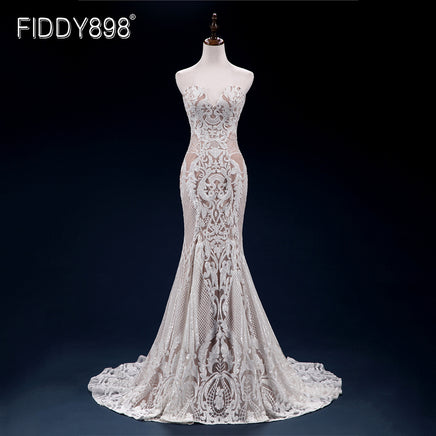 FIDDY898 - Original Sweeheart Mermaid Wedding Dresses Special Sequin Lace Bridal Gowns Sexy Trumpet Wedding Gown Vestido de Novia DIGITAL OFFICE ELECTRONIC