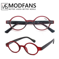 MODFANS - Original Women Reading Glasses Men Readers Eyeglasses Stylish Round Frame Spring Hinge Portable Gift for Parents Presbyopic Magnification