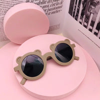 Original New Cartoon Lovely Kids Sunglasses Bear Shape Frame Girls Children Sun Glasses Round Street Beat Baby Boy Eyeglasses Cute Shades