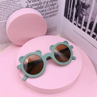 Original New Cartoon Lovely Kids Sunglasses Bear Shape Frame Girls Children Sun Glasses Round Street Beat Baby Boy Eyeglasses Cute Shades