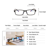 ELBRU - Original Finished Myopia Glasses Frame Women Men Ultralight TR Myopic Nearsighed Eyeglasses Students