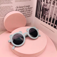 Original New Cartoon Lovely Kids Sunglasses Bear Shape Frame Girls Children Sun Glasses Round Street Beat Baby Boy Eyeglasses Cute Shades