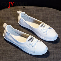 Original Big Size Women White Genuine Leather Sneakers Vulcanized Shoes Woman Flat Lace Up Casuals Lightweight Comfortable Maternity Shoe