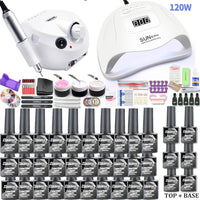 Manicure Set 40/30/20 Colors Gel Nail Polish Set With Nail drill Machine LED Nail lamp Dryer Manicure Nail Kit Nail Set Art Tool