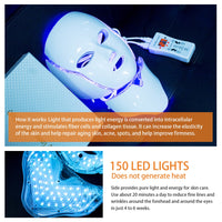 LED Facial Mask With Neck Skin Care 7 Colors Face Mask Treatment Beauty Anti Acne Therapy Whitening Korean Led Spa Mask Machine