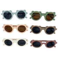 Original New Cartoon Lovely Kids Sunglasses Bear Shape Frame Girls Children Sun Glasses Round Street Beat Baby Boy Eyeglasses Cute Shades