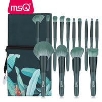 MSQ 14PCS Makeup Brushes Set Foundation Powder Eye shadow Eyebrow Blending Fan Detail Make Up Brush Beauty Tools with Gift Box