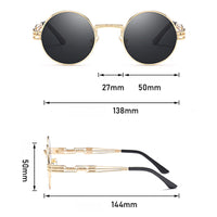 Original Retro Fashion Gothic Steampunk Sunglasses Men Women Metal Wrap Eyeglasses Round Shades Brand Designer Sun glasses Mirror UV400