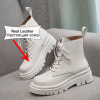 Original RIZABINA Size 34-43 2021 INS Woman Real Leather Ankle Boots Fashion Shoes Woman Short  Winter Warm Boots Platform Heel Footwear