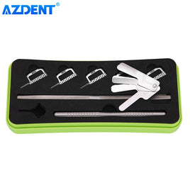 AZDENT Dental Orthodontic Interproximal Enamel Reduction Automatic Strip Slicing Set Double Sided with Measuring Tape Handle