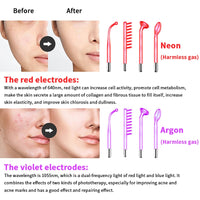 High Frequency Facial Machine Electrotherapy For Hair Face Massager Stick Argon Ozone Treatment Acne Skin Care Home Use Devices