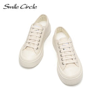 Original Smile Circle Chunky Sneakers Women Flat Platform Canvas Shoes Spring Summer Fashion Round toe Casual Shoes Ladies Sneakers