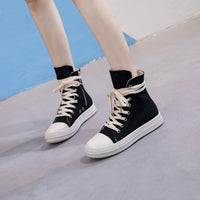 Original SWYIVY 44 Chaussure Femme Women Sneakers Zipper Canvas Casual Shoes Woman Spring 2020 Fashion Women Black Sneakers Ladies Shoe