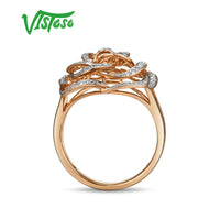 Original VISTOSO Gold Rings For Women Genuine 14K 585 Rose Gold Ring Sparkling Diamond Promise Engagement Rings Anniversary Fine Jewelry