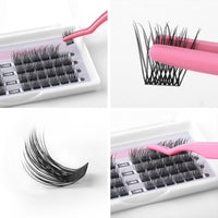 ETVITE 48 Eyelash Beam Clusters Eyelash Extension DIY Individual Lashes Extension Half Segment Cluster Lashes