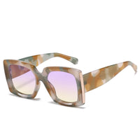 YOOSKE Oversized Sunglasses Women Men Vintage Wide legs Square Sun Glasses Fashion camouflage Leopard Black Eyeglasses UV400