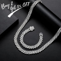 Original TOPGRILLZ 14mm Miami Cuban Link Chain Necklace With New Spring Clasp Gold Plated Iced Full Micro Pave CZ Chain Hip Hop Jewelry