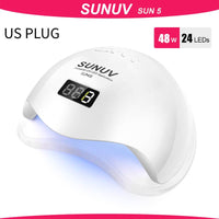 SUN5 48W UV LED Nail Lamp 24 Leds For Manicure Gel Nail Drying Nail Polish Lamp 30s/60s/double power Auto Sensor Manicure Tool