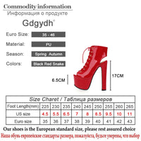 Original Gdgydh Open Toe Women Boots Fashion Super High Heels Shoes For Party Nightclub Patent Leather Fashion Slingback Platform Heels