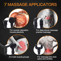 7 Heads LCD Touch 30 Speed High Frequency Massage Gun Muscle Relax Body Relaxation Electric Fascial Gun Massager Pistolet