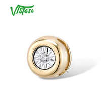 Original VISTOSO Gold Pendant For Women Pure 14K 585 Rose/white Gold Illusion-Set Miracle Plate Diamond Pendant Round Circle Fine Jewelry